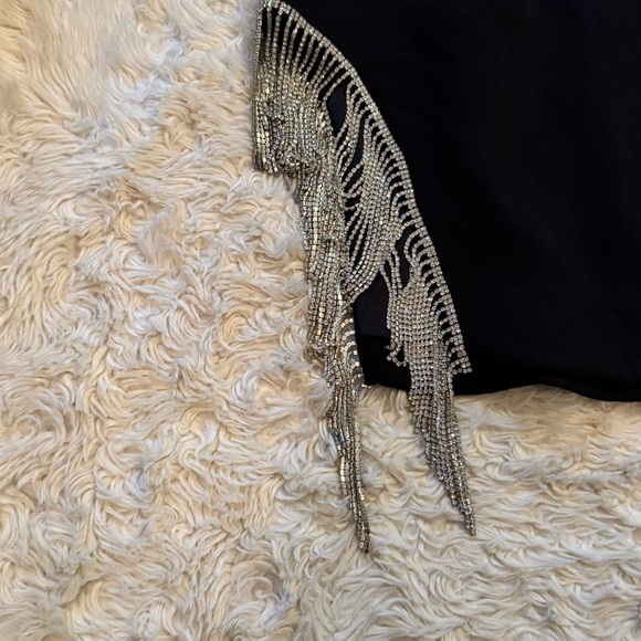 NWT House of CB Charlize Black Crystal Trim Dress - Size L+ - Picture 4 of 7